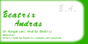 beatrix andras business card