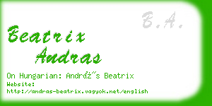 beatrix andras business card